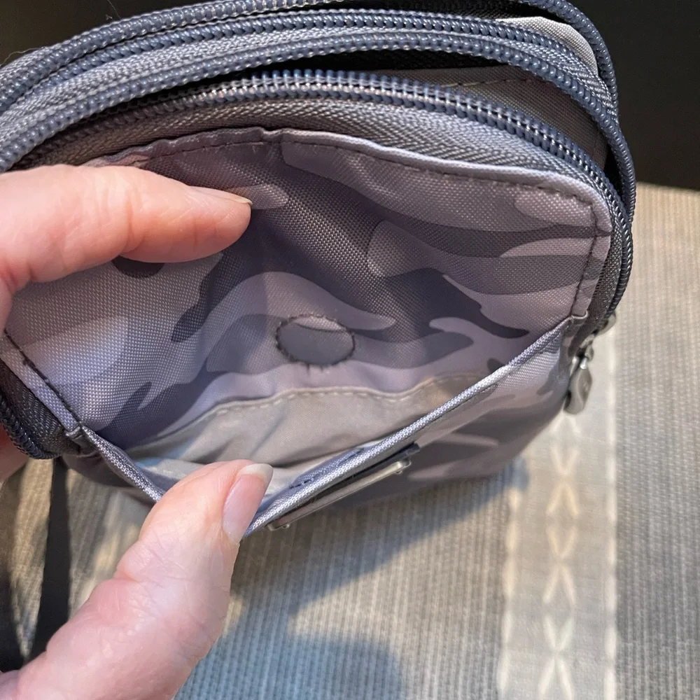 Baggallini Purple Camouflage Messenger Bag